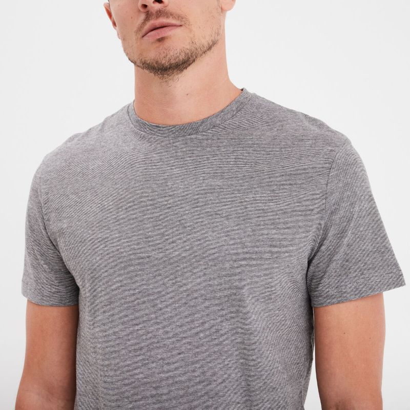 Creeks Men's dark grey cotton short-sleeved T-Shirt