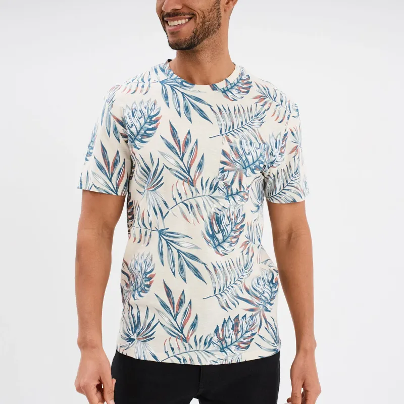 Creeks Men's multi-colored cotton short-sleeved round neck T-Shirt