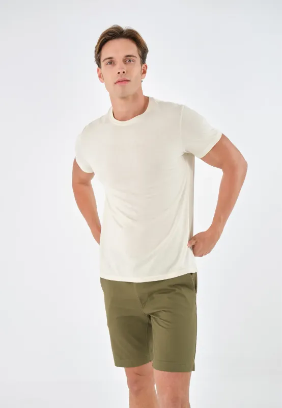 Pier One BASIC White Slim Fit T-Shirt