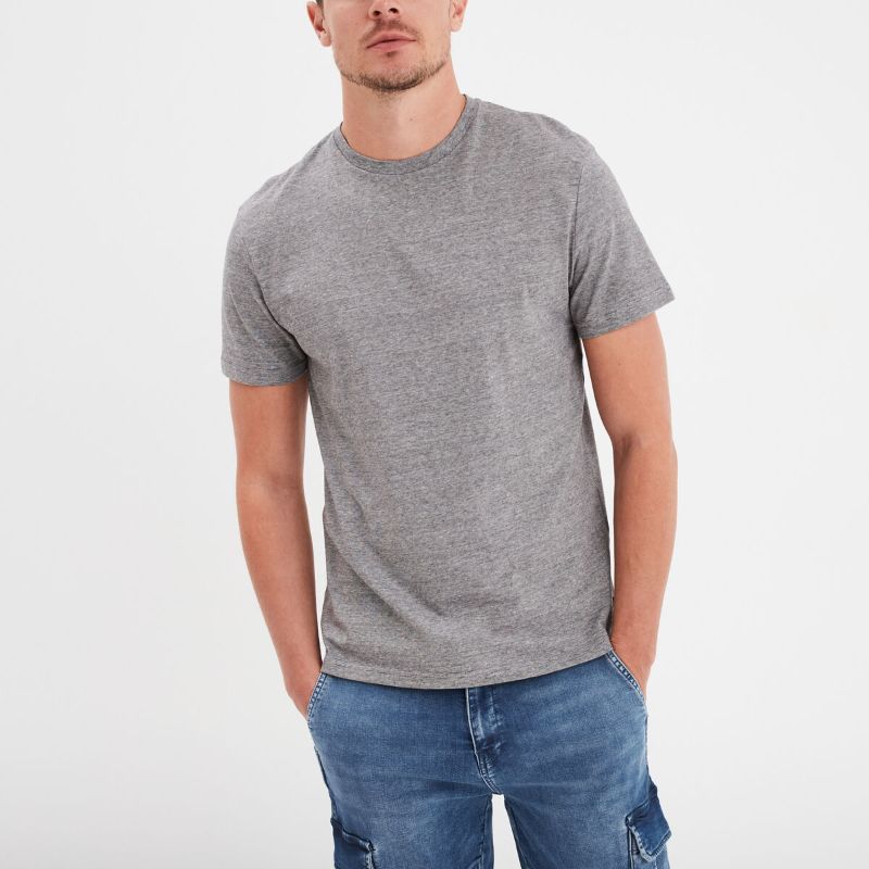Creeks Men's dark grey cotton short-sleeved T-Shirt