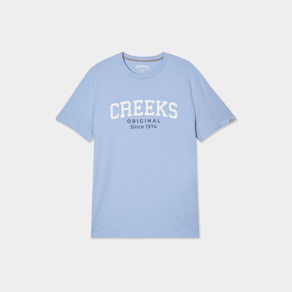 Creeks Men's sky blue cotton short-sleeved T-Shirt