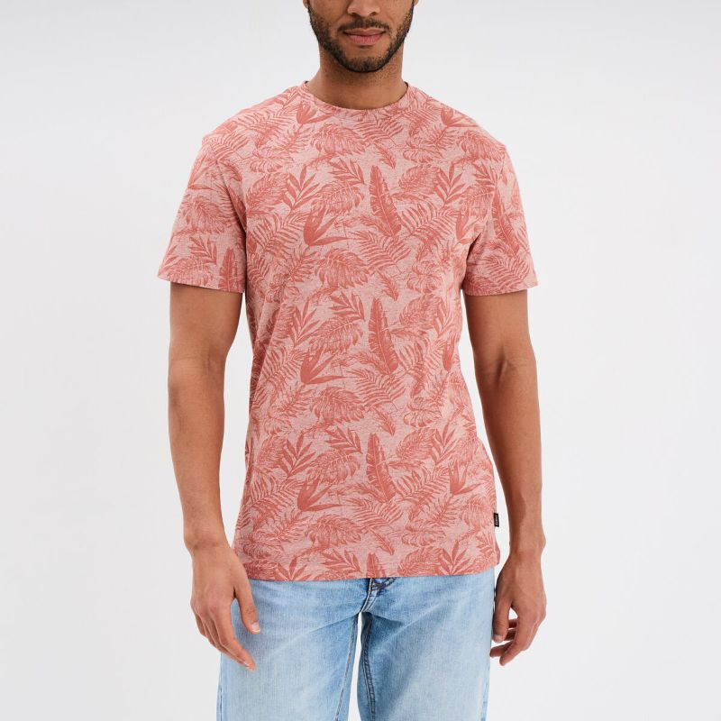 Creeks Men's old pink cotton short-sleeved T-Shirt