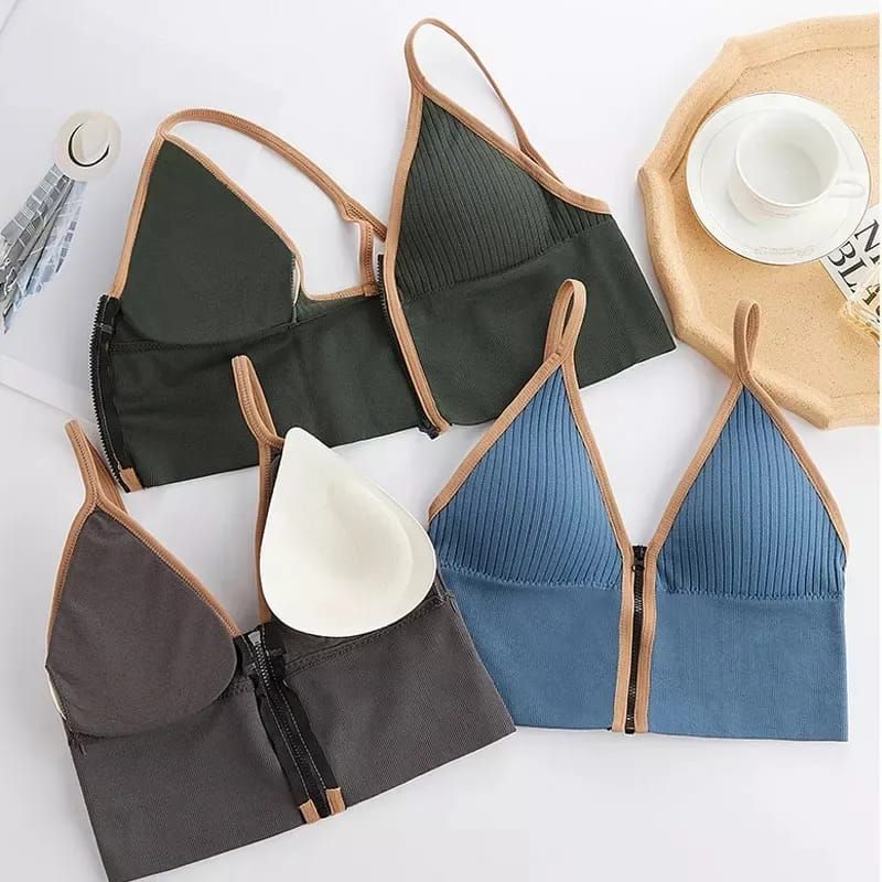 Front Zipper Comfort Wire-Free Tube Top Bra