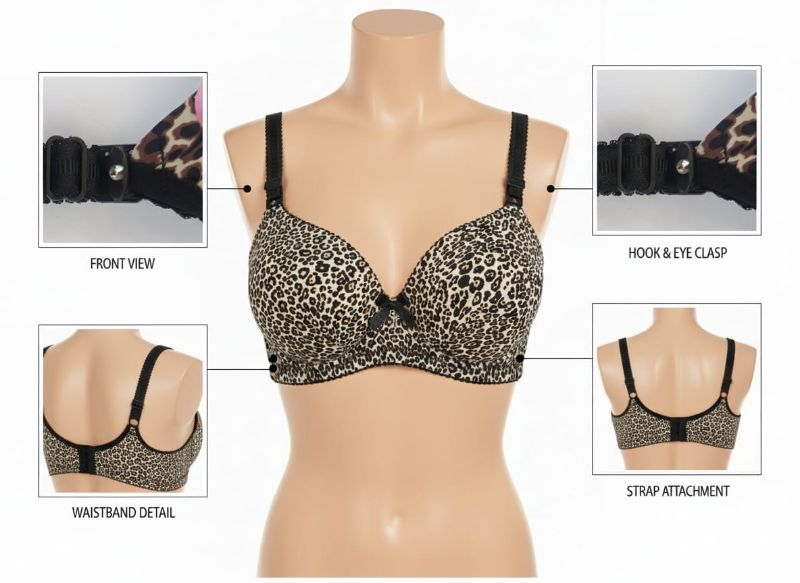 Leopard Print Padded Push-Up Bra