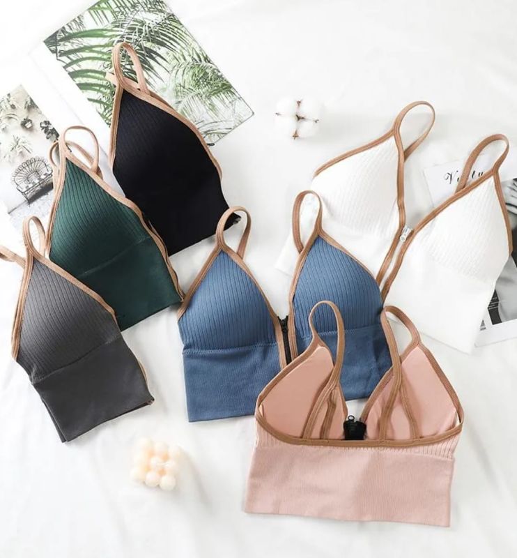 (1) Latex lace Seamless Ice Silk Paded Pushup Bra (2) Front Zipper Comfort Wire-Free Tube Top Bra