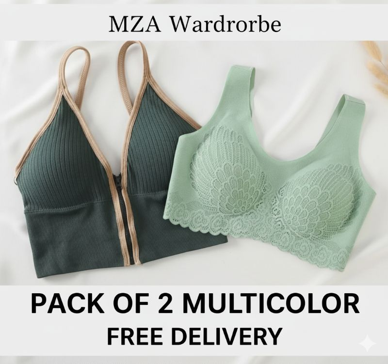 (1) Latex lace Seamless Ice Silk Paded Pushup Bra (2) Front Zipper Comfort Wire-Free Tube Top Bra