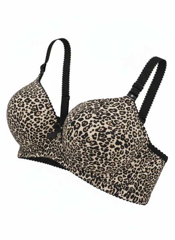 Leopard Print Padded Push-Up Bra