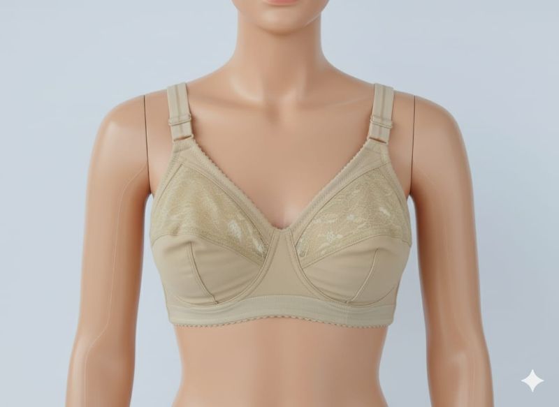 Capri Full Coverage Cotton Bra– Wide Straps, Soft & Breathable, Best for Heavy & Saggy Breasts, Non-Padded with Net Patch