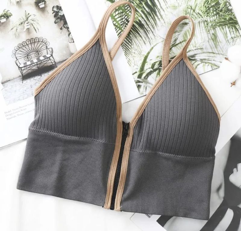 Front Zipper Comfort Wire-Free Tube Top Bra