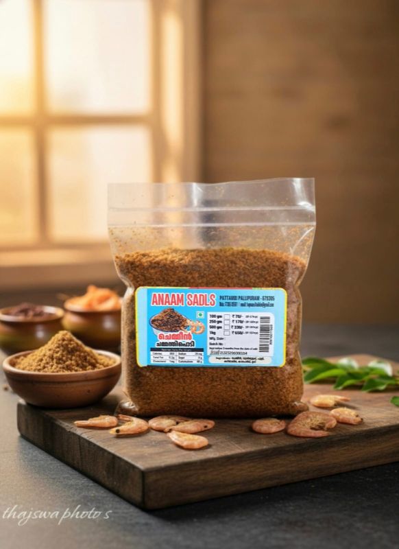 Chemmeen chammanthi podi (Dried shrimp chutney powder)