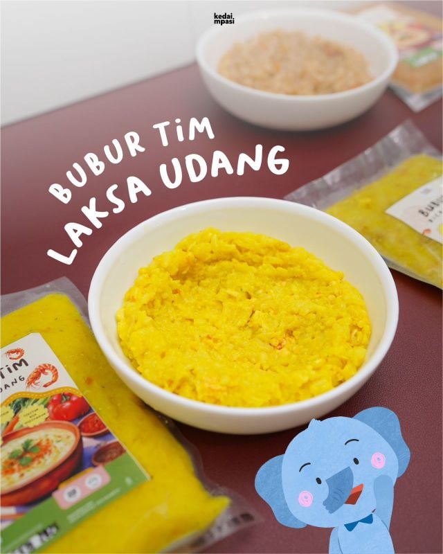 Nasi tim laksa udang premium