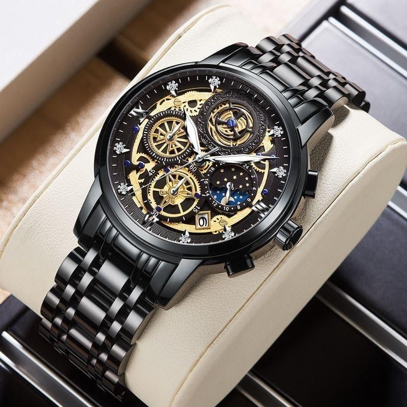 Men's Chronograph Watch - 1 Pc Stylish Stainless Steel Timepiece