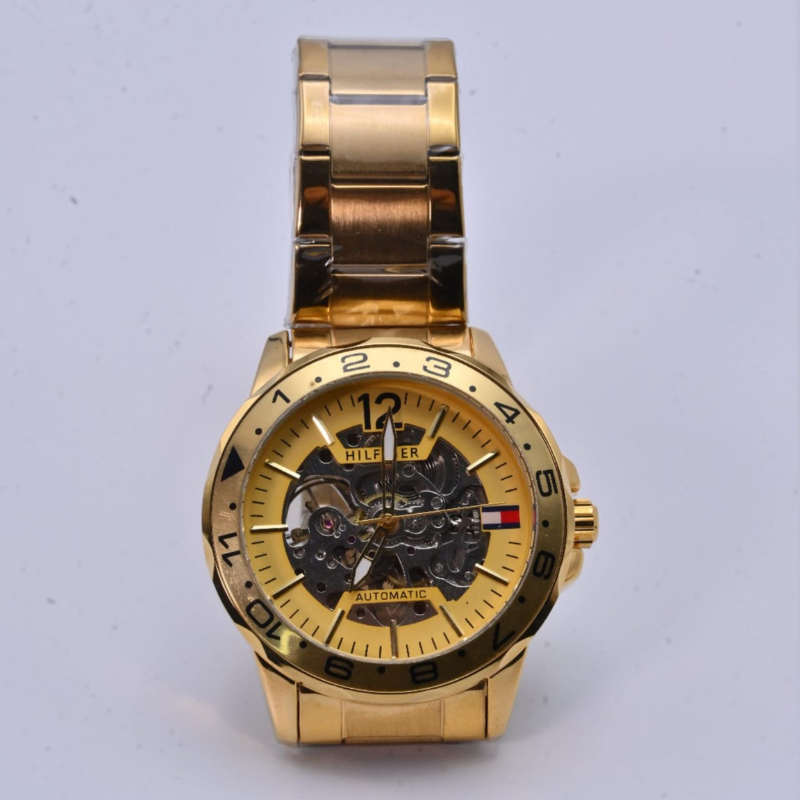 Tommy Hilfiger High Quality Men Watch With Gold-Plated Skeleton Automatic Watch|Comfortable And Stainless Steel Men Watch |For Men Daily Wear