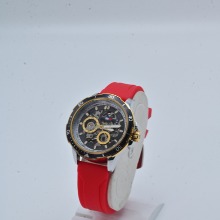 Tommy Hilfiger Sport Chronograph Watch – Red Strap Edition