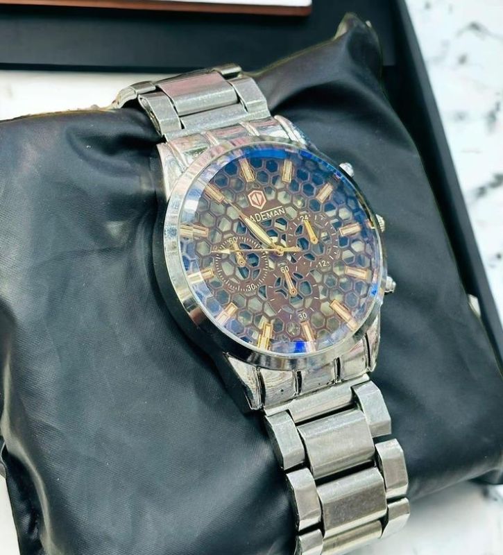 Men’s Casual KADEMAN Stainless Steel Analog Watch – Quartz Movement, 12-Hour Display
