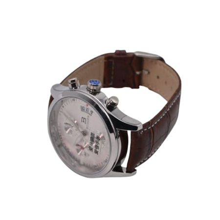 BINGER Elegant White Dial Men's Watch with Brown Leather Strap|casual Wear Watch and formal occasions Wear Watch