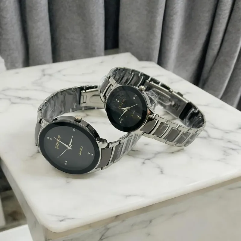 Couple Analog Watches Steel 36mm Set