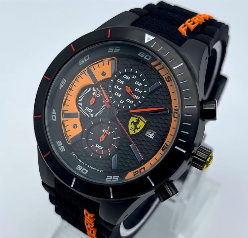 Men’s Formal Stainless Steel Analogue Watch – Quartz Movement, Rubber Strap
