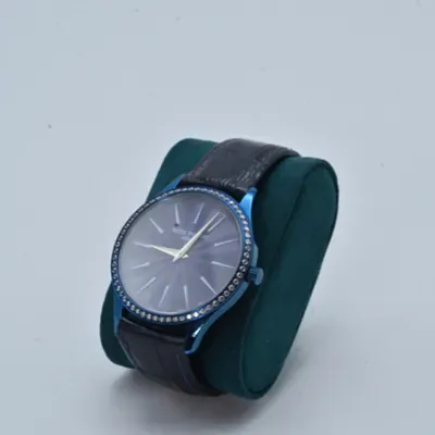 Patek Philippe Watch Blue Dial Diamond Bezel With leather Straps Timepiece – A Symbol of Elegance