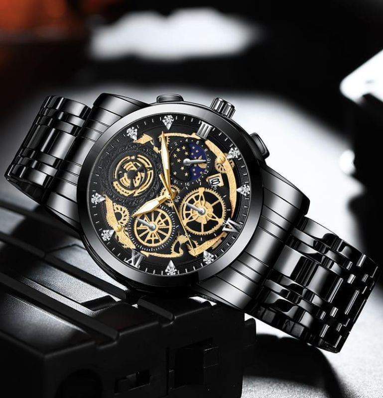 Men's Chronograph Watch - 1 Pc Stylish Stainless Steel Timepiece
