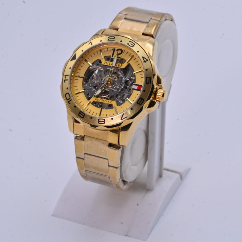 Tommy Hilfiger High Quality Men Watch With Gold-Plated Skeleton Automatic Watch|Comfortable And Stainless Steel Men Watch |For Men Daily Wear