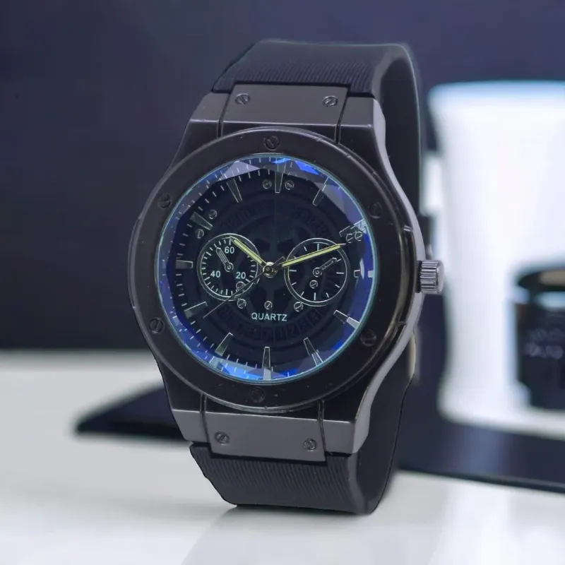 Men's Black Blue Brown Grey Silver  Water Resistant Quartz Watch 8cm