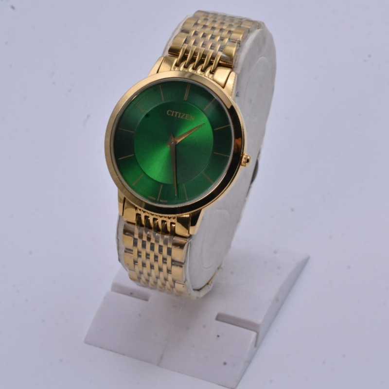 High Quality Citizen Gold & Green Dial Quartz Men Watch |Luxurious and durable design Men Watch,Mens Comfortable Watch For All-Day Wear