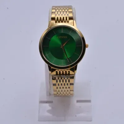 High Quality Citizen Gold & Green Dial Quartz Men Watch |Luxurious and durable design Men Watch,Mens Comfortable Watch For All-Day Wear
