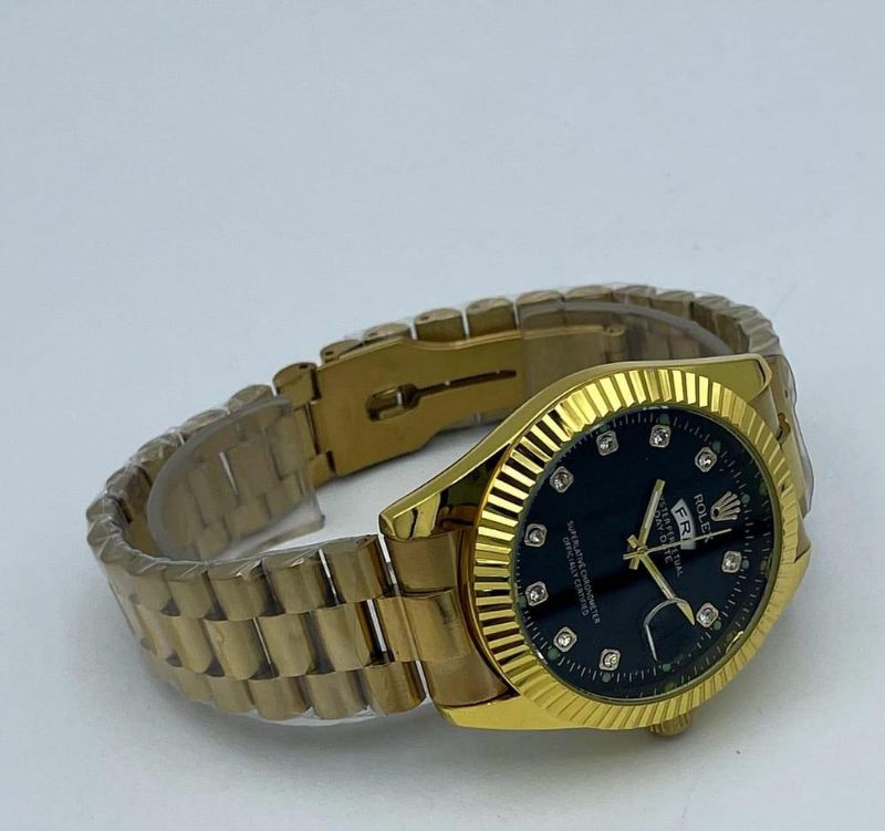 Men’s Luxury Casual Analog Watch – Rolex-Inspired Stainless Steel Quartz with Date Display