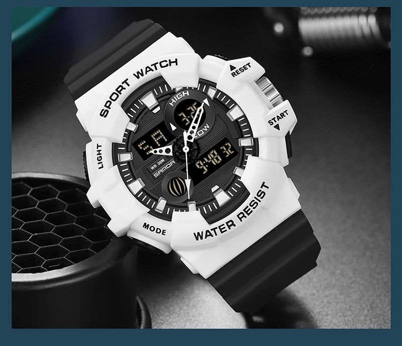 SANDA-7800 Sports Electronic Waterproof Men’s Watch – Dual Display Luxury Outdoor Wat