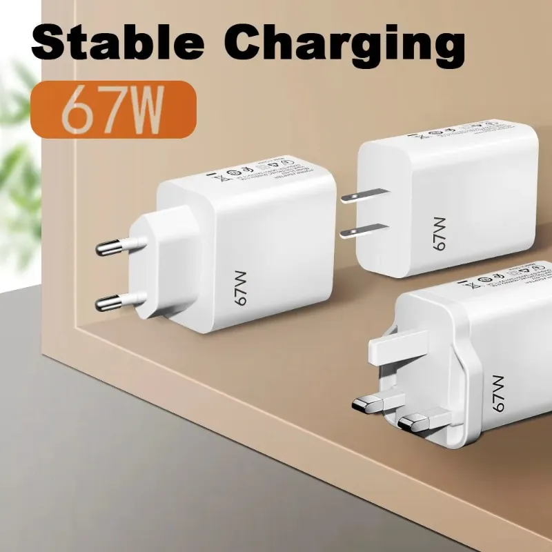 67W Fast Charger USB Type-C Quick Charge for Xiaomi Mi 13/12/11 Pro Ultra & Redmi Note Series