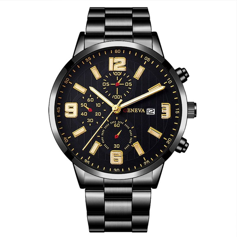 Q-2157 Men’s Quartz Watch &amp; Luxury Bracelet Set – Business &amp; Leisure Style