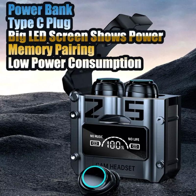 M25 A Plus TWS Wireless Bluetooth Earbuds – Noise Cancelling Stereo Headphones with Power Bank Case