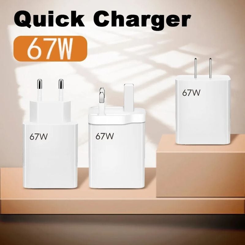 67W Fast Charger USB Type-C Quick Charge for Xiaomi Mi 13/12/11 Pro Ultra & Redmi Note Series