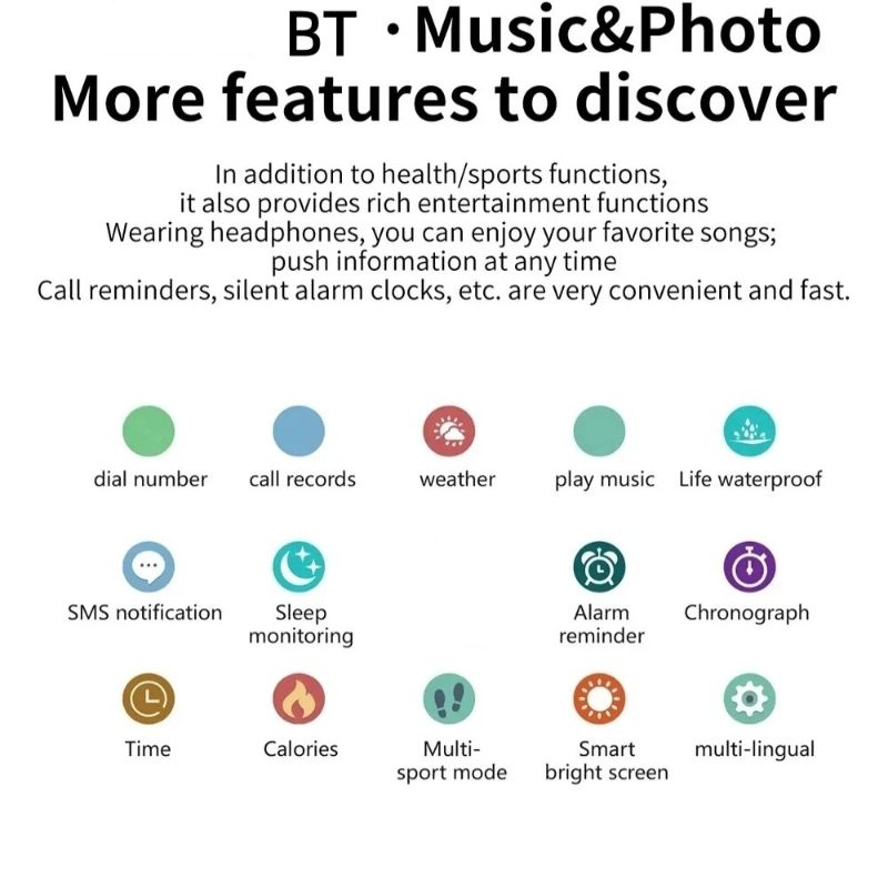 T-2025 Smart Watch with Bluetooth Calling, Music Player & Fitness Tracker for Men & Women