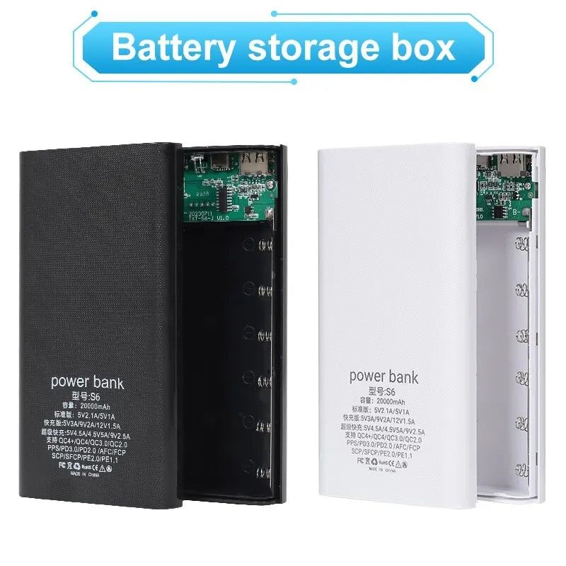DIY18650 Battery Storage Charging Box – Dual USB Type-C 5V (No Battery)
