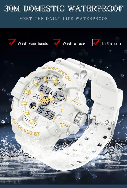 SANDA-7800 Sports Electronic Waterproof Men’s Watch – Dual Display Luxury Outdoor Wat