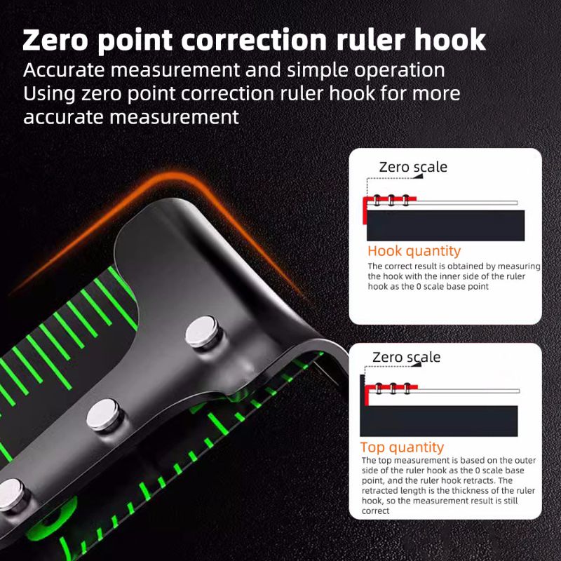5/7.5/10M Self-Locking Fluorescent Steel Measuring Tape – High Precision Metric Ruler