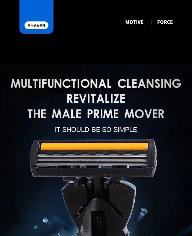 3-Layer Reusable Razor with Imported Blades – Men &amp; Women Triple Blade Shaver