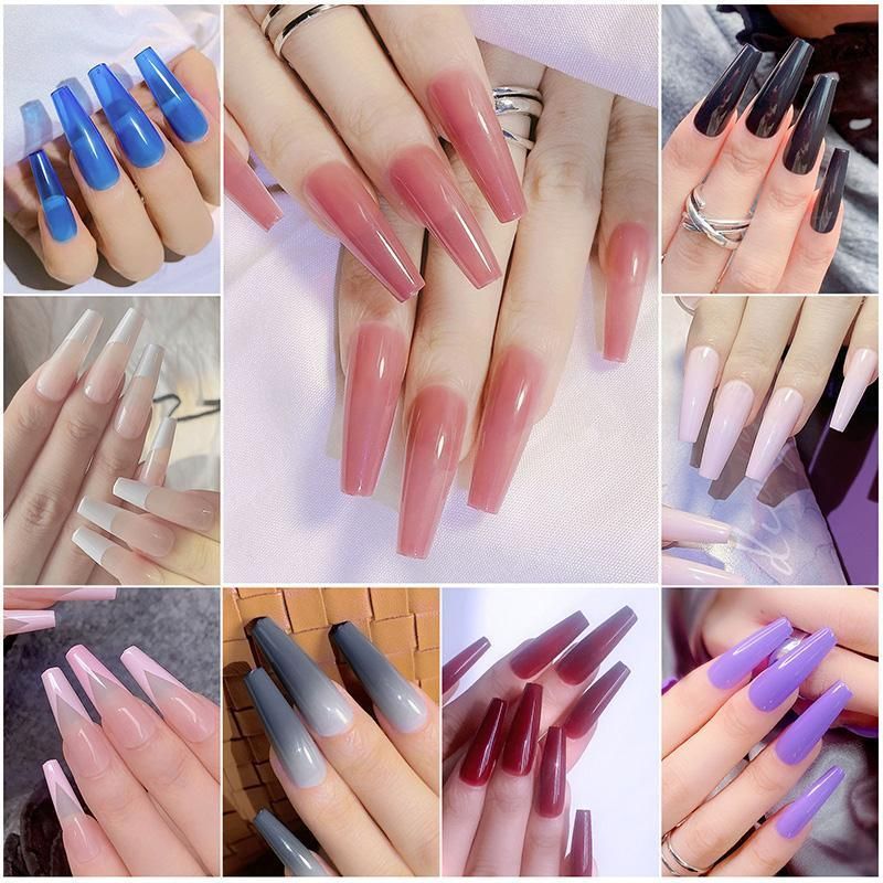 96 Pcs Box Colorful Artifical Nails Acrylic Full Cover Nail | Fake Nails | Fancy Artifical Nails