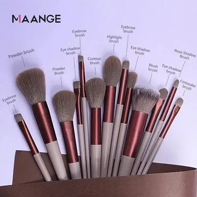 Beautious 13 Pcs Makeup Brush Set Soft hair Loose Powder Eyeshadow Concealer Contour Eyeliner brush