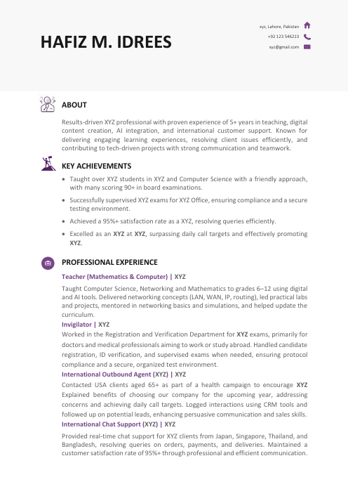Double Page Universal CV / Resume