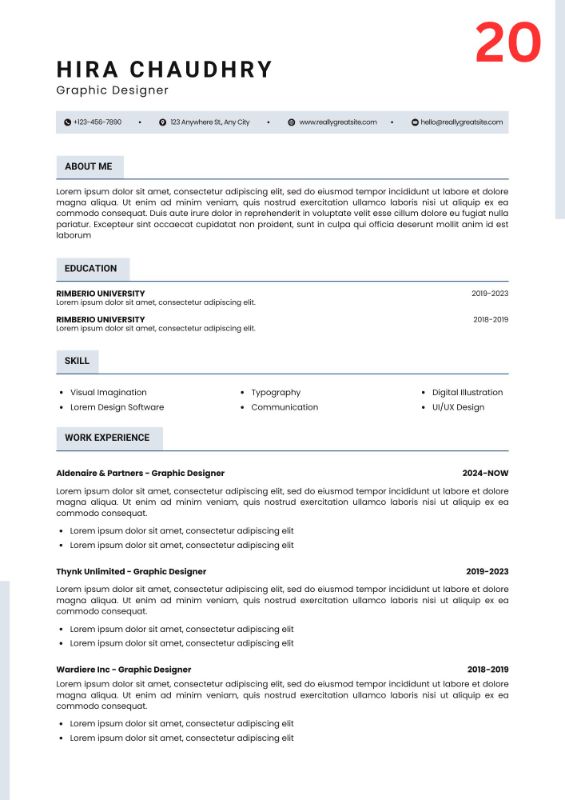 Bold One-Page CV / Resume