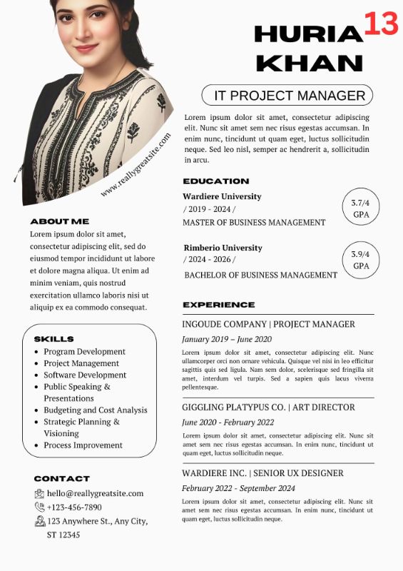 Minimal Bold CV / Resume