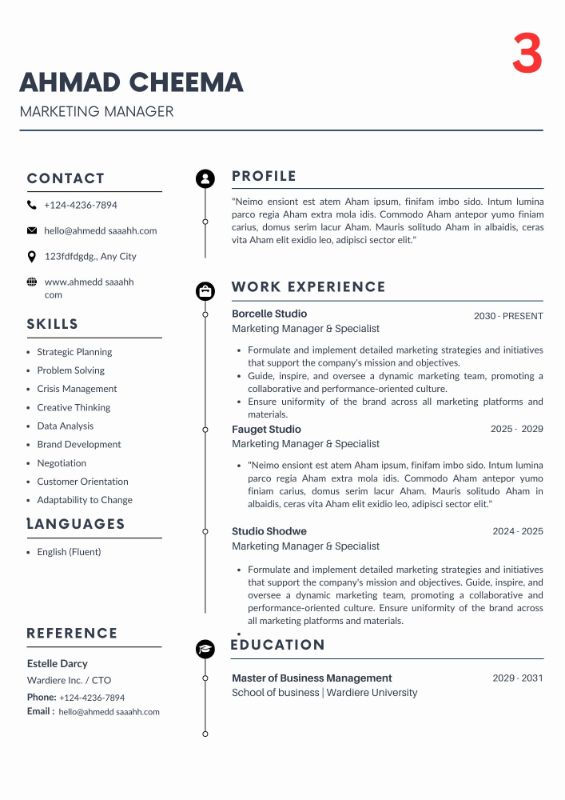 Elegant One-Page CV / Resume