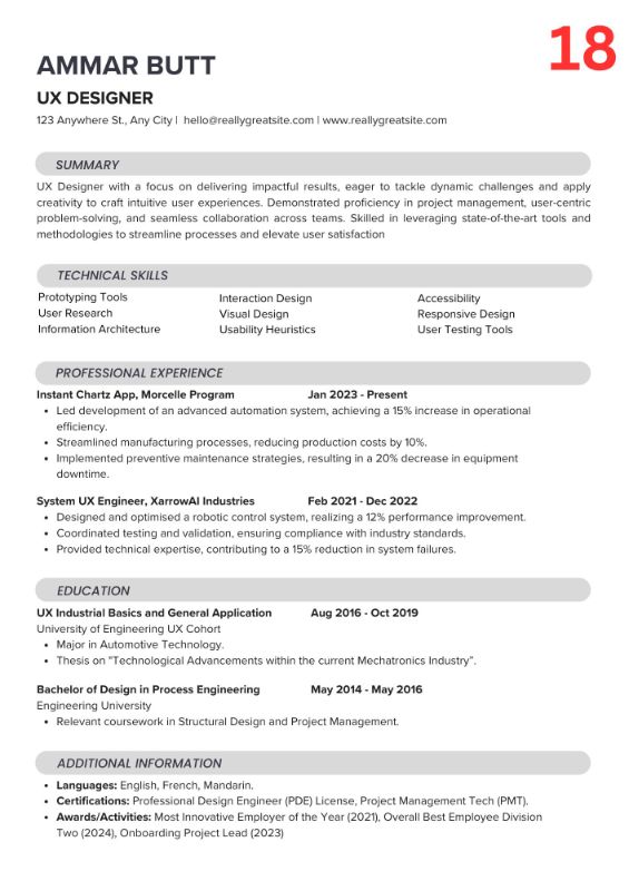 Modern Clean CV / Resume