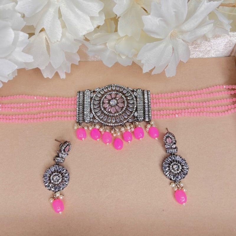 American Diamond Choker Set