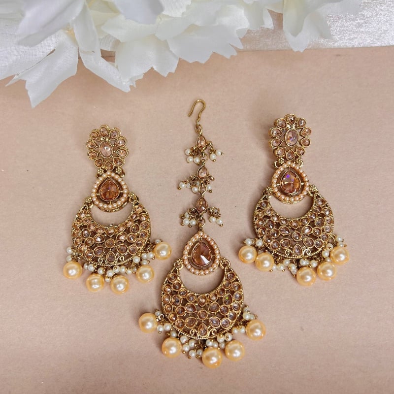 Polki Earrings Tikka Set