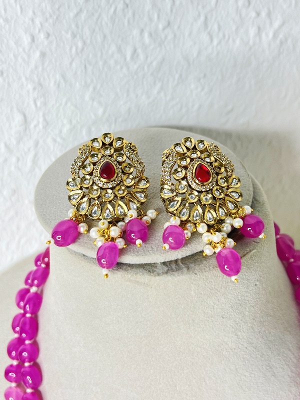 Tyani Kundan with Natural Stone Long Set