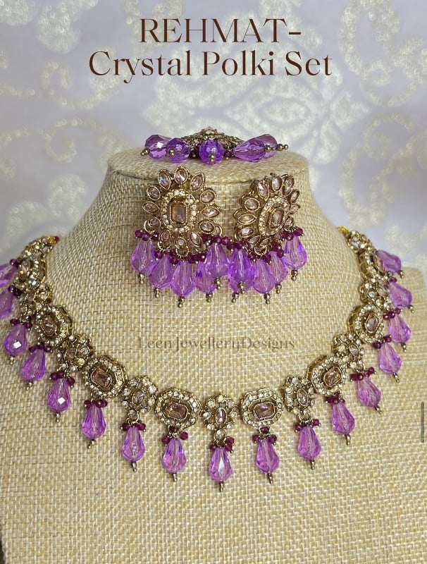 REHMAT- Sleek Polki Necklace Set